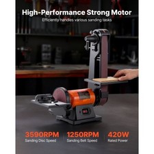 VEVOR 6" Disc Sander  2" x 42" Belt Sander, 420W Professional Bench Belt Disc S