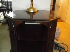 vintage black cherry lamp table / cresent