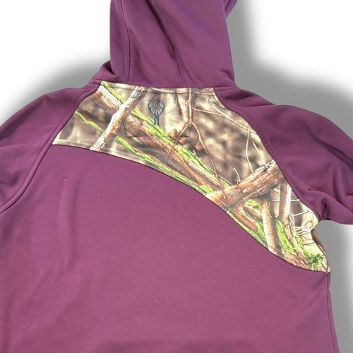 HUNTWORTH - Fleece Lined Hoodie Purple/Camo sweatshirt - Size M - Picture 2 of 8