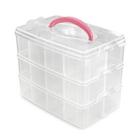 Vaessen Creative Aufbewahrungsbox 24 FäCher Transparent Sortierbox FüR