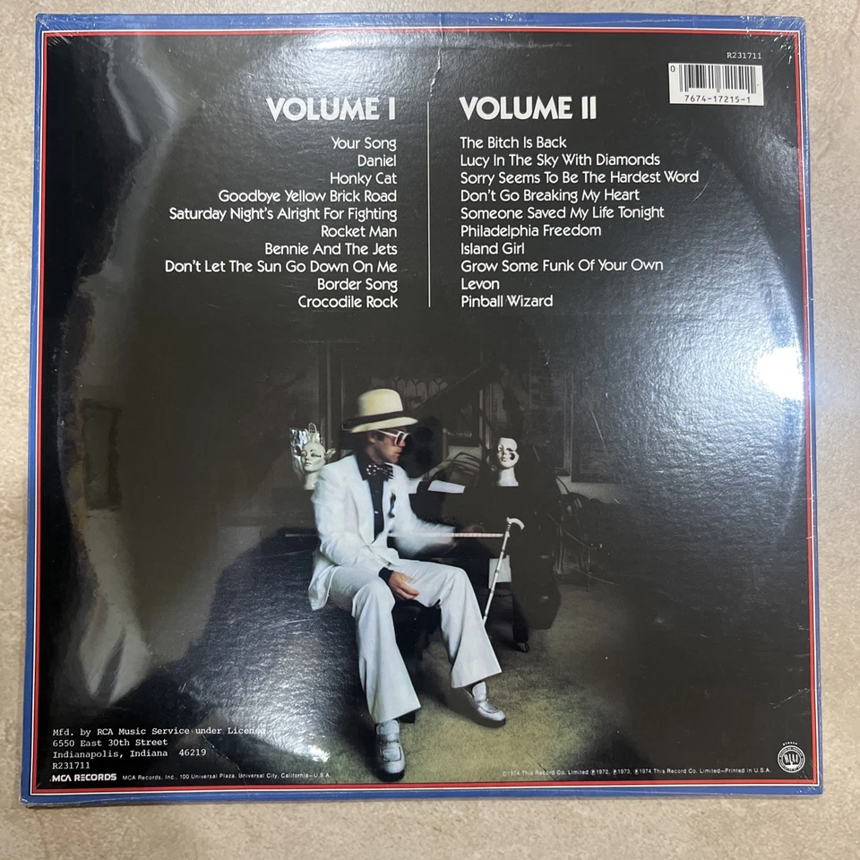 Elton John Vinyl Record - Greatest Hits Volumes One & Two Classic Rock Sealed Foto 2 de 2