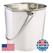 ProSelect Flat Sided Stainless Steel Pails - Durable, Rustproof, Easy Clean