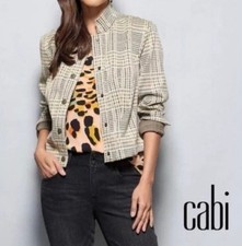 Cabi New NWT Travel Jacket 4498 Multi beige gold plaid M