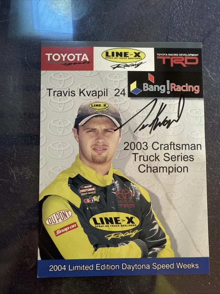 Travis Kvapil Signed NASCAR Cards Lot (2) – 2003 Truck Champ, Roush Racing - Image 3 of 4
