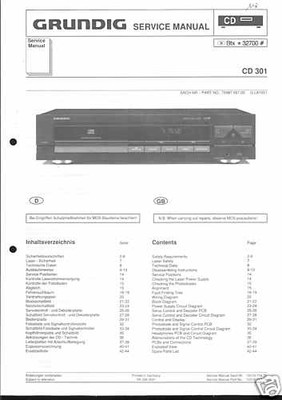 Grundig  Original Service Manual für CD 301 
