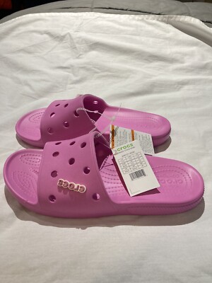 Pink Crocs, Iconic Comfort Sandals, size 14, NWT! Amazon.com | Crocs Unisex Bayaband Slide Sandals, Ballerina  main image 4