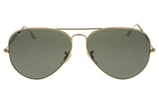 Ray-Ban 181193 Unisex RB3026 Gold Green Large Metal Sunglasses 62mm