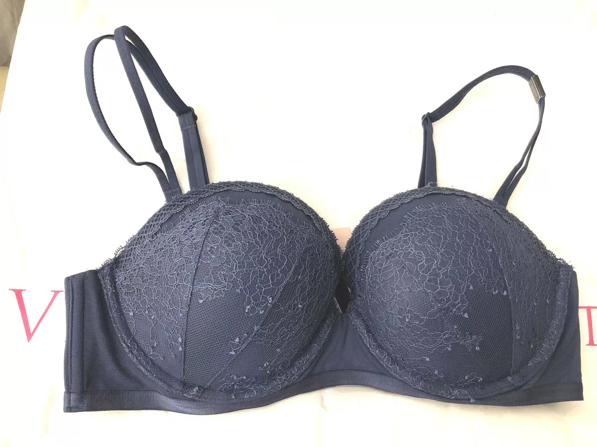 Victoria's Secret Very Sexy Multi-way Bra Light Navy Blue Lace NWT