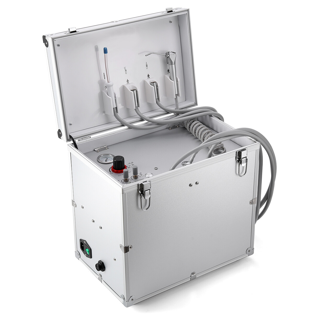 Portable Dental Unit Delivery Cart Air Compressor/Low Speed Handpiece Kit 4Holes