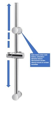Brausestange variabel mit Stange 95 Länge cm chrom | eBay