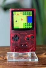 Clear Red 💎 FPGBC Gameboy Color GBC Funnyplaying XL IPS Screen USB-C Console