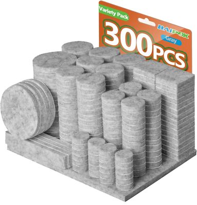 Furniture Pads 300 Pcs Premium Felt Pads Self Adhesive Grey Floor Protector