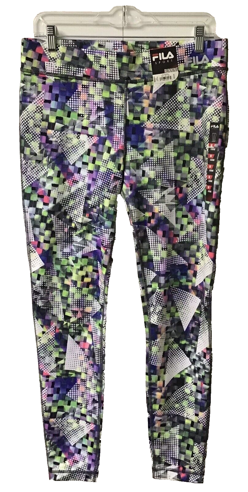 Leggings da donna stampa prismatica a vita alta FILA sport taglia M nuovi con etichette