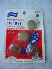 Prims 3 Piece 7/8” Round Silver Cover Your Own Shank Buttons
