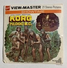 1974 Hanna Barbera,View-Master KORG 70,000 B. C. B 557 3 Reel Set  Booklet