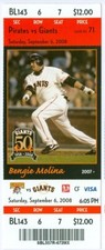 2008 Giants vs Pirates Ticket: Nate Schierholtz 1st HR/Rich Aurilia & McClain HR