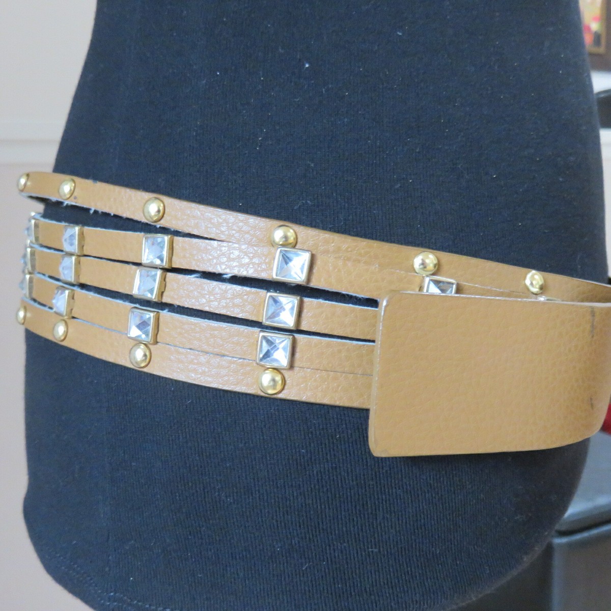 Michael Kors Studded Rhinestone 5 strand belt KorhLeoh Rhinestone Belt for Women Men - Sequin Diamond  main image 4