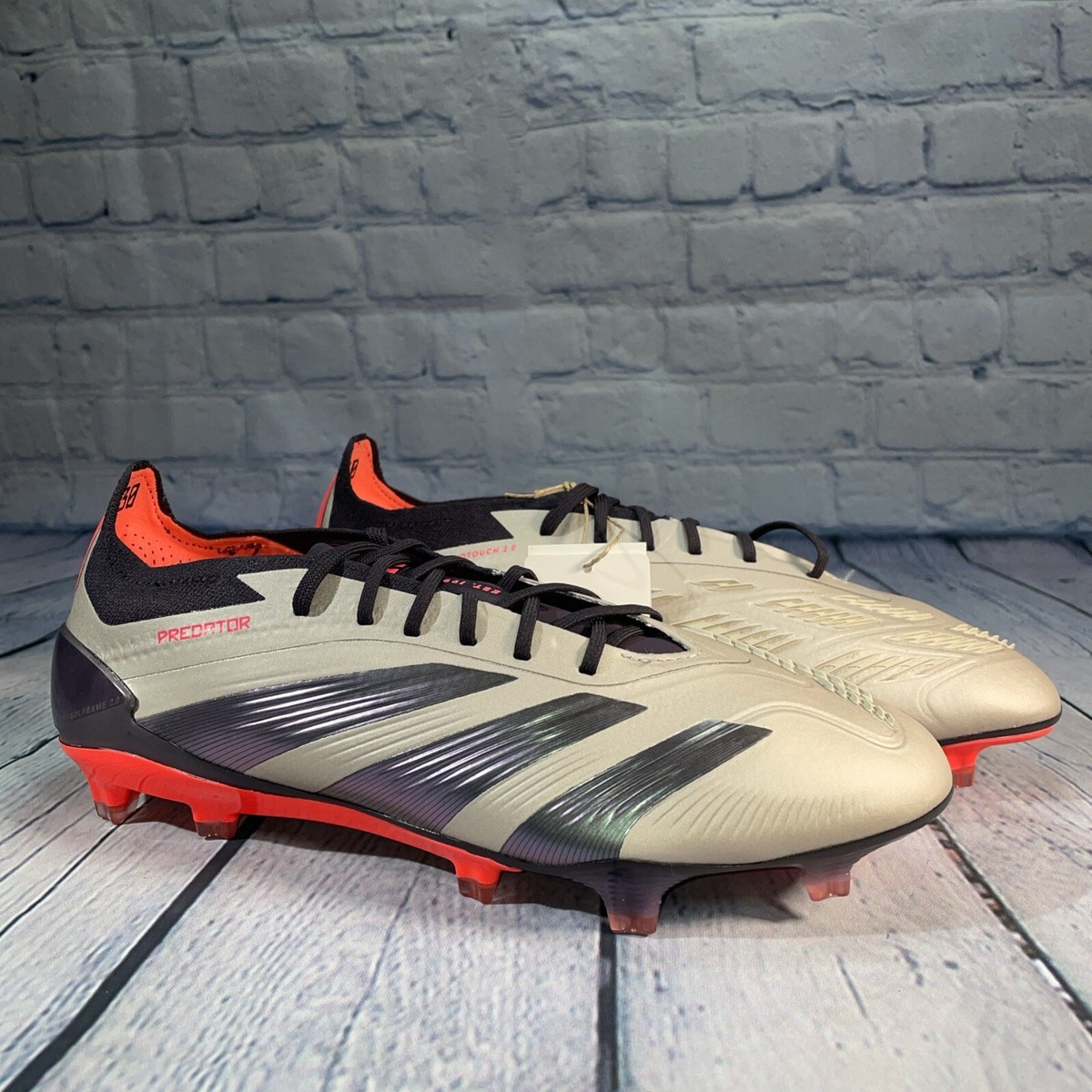 adidas Predator Elite FG Soccer Cleats Platinum Metallic Black