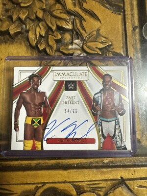 2023 Immaculate Collection WWE Kofi Kingston Past Present Auto Autograph #64/99