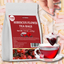 Hibiscus Tea 100Bags Natural Dried Hibiscus Flower Support Digestion Herbal Tea