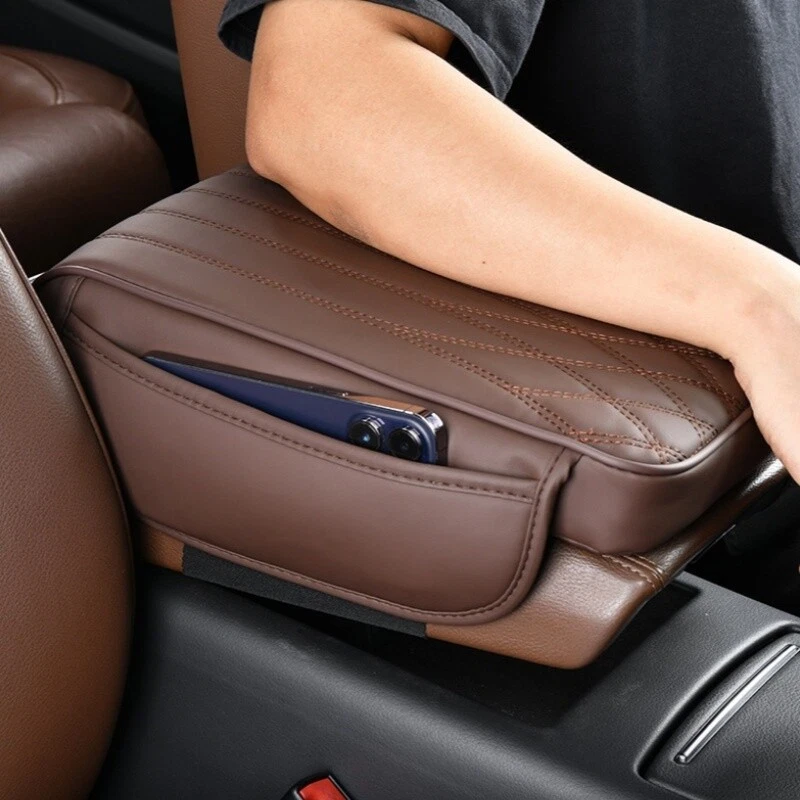 Cojín de caja de asiento reposabrazos reposabrazos para consola central de coche con 2 bolsillos de almacenamiento Foto 4 de 4