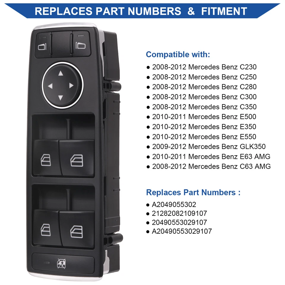 Window Switch Control for 2008-2012 Mercedes Benz C230 C250 C280 C300 C350 C63 Foto 4 de 4