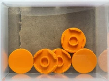 LEGO Parts - Orange Tile, Round 2 x 2 with Bottom Stud Holder - No 14769 - QTY 5