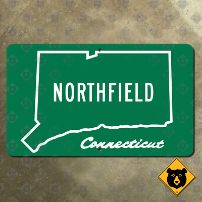 Connecticut Northfield city limits sign highway boundary marker outline 15x9