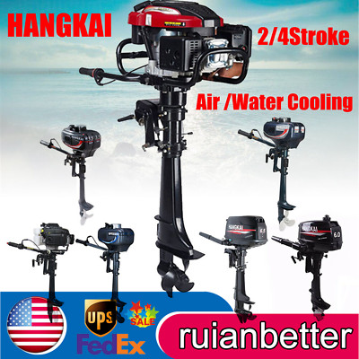 2/4Stroke Outboard Motor Boat Engine Motor W/Air /Water Cooling System HANGKAI