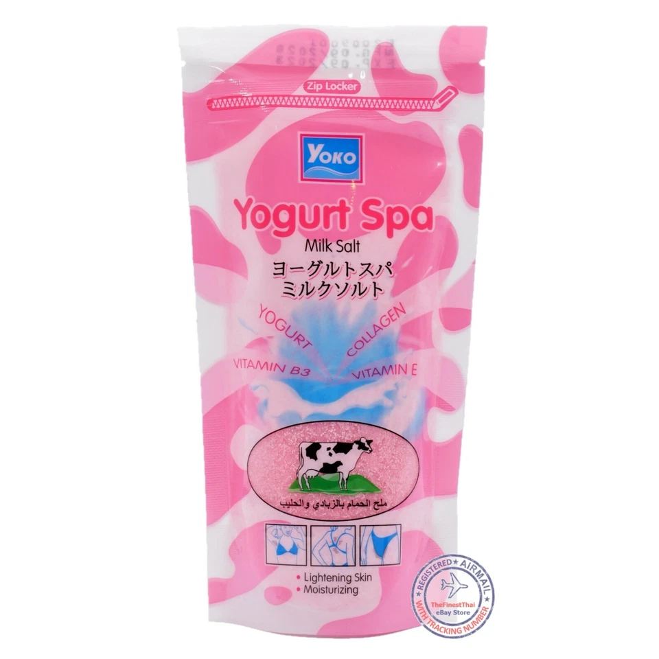 YOKO Yogurt Spa Milk Salt Vitamin E, Milk Protein Lightening Body Scrub 300g x 4 - Image 2 of 2