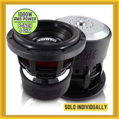 Sundown Audio X-Series X8V4D4 8'' 1000W RMS Power DVC 4 Ohms Car Subwoofer