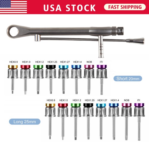 Dental Universal Implantat Prothesen Set + Drehmomentschlüssel Schraubendreher Handschrauber - Bild 12 von 22
