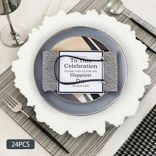 24pcs Round Plastic Reef Plate for Dinner Wedding Party Elegant Plate Mat Decor