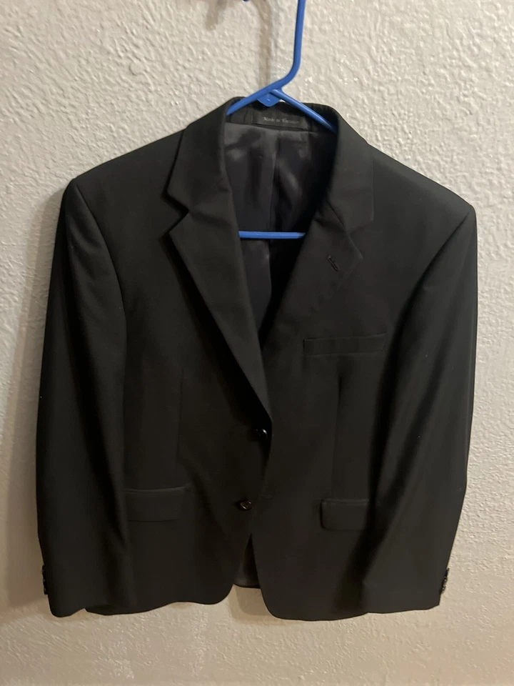 Chaqueta Chaps Niños Niños 18R Blazer Negro Mezcla Poliéster 2 Botones Traje Abrigo Foto 3 de 4