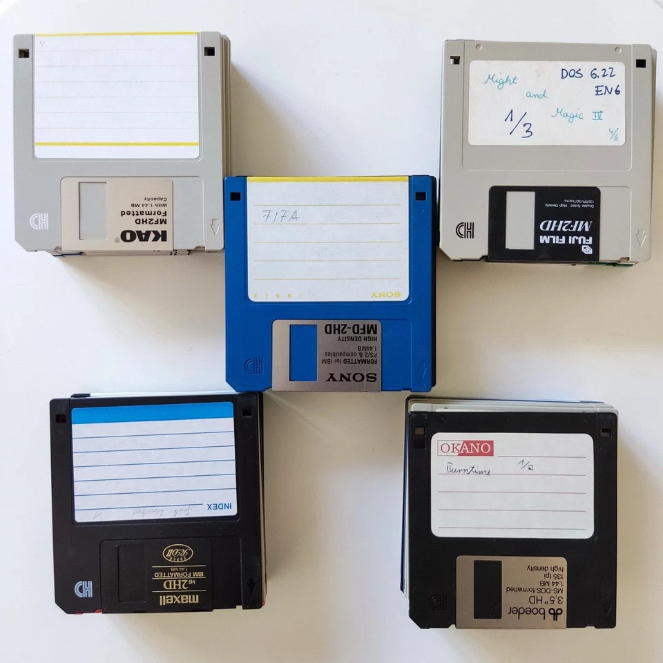 50x STÜCK formatierte MARKEN - DISKETTEN 3,5" - 1,44MB MF2-HD - GEBRAUCHT RETRO