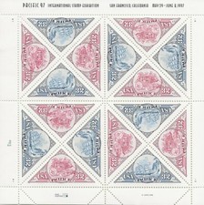 1997 32 cent Pacific 97 full Sheet of 16 Scott #3130-3131, Mint NH