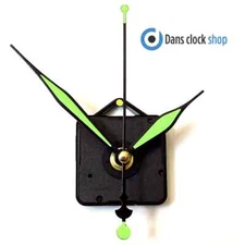 New Quartz Clock Movement Mechanism Motor & 90mm Luminous Metal Hands - fittings