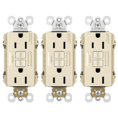Legrand radiant 1597LA3PKCC4 15 Amp GFCI Self Test Decorator Duplex Outlet, L...