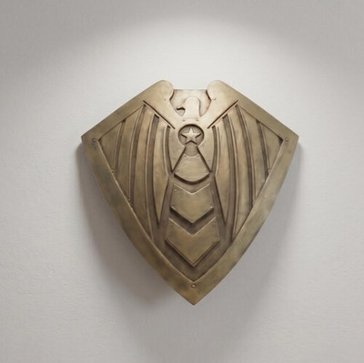 Eagle Crest Wood Shield   Medieval Style Armor, LARP, Decorative (20  x 19 )