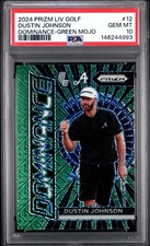 2024 Panini Prizm LIV Dustin Johnson - Dominance Green Mojo #/54 PSA 10