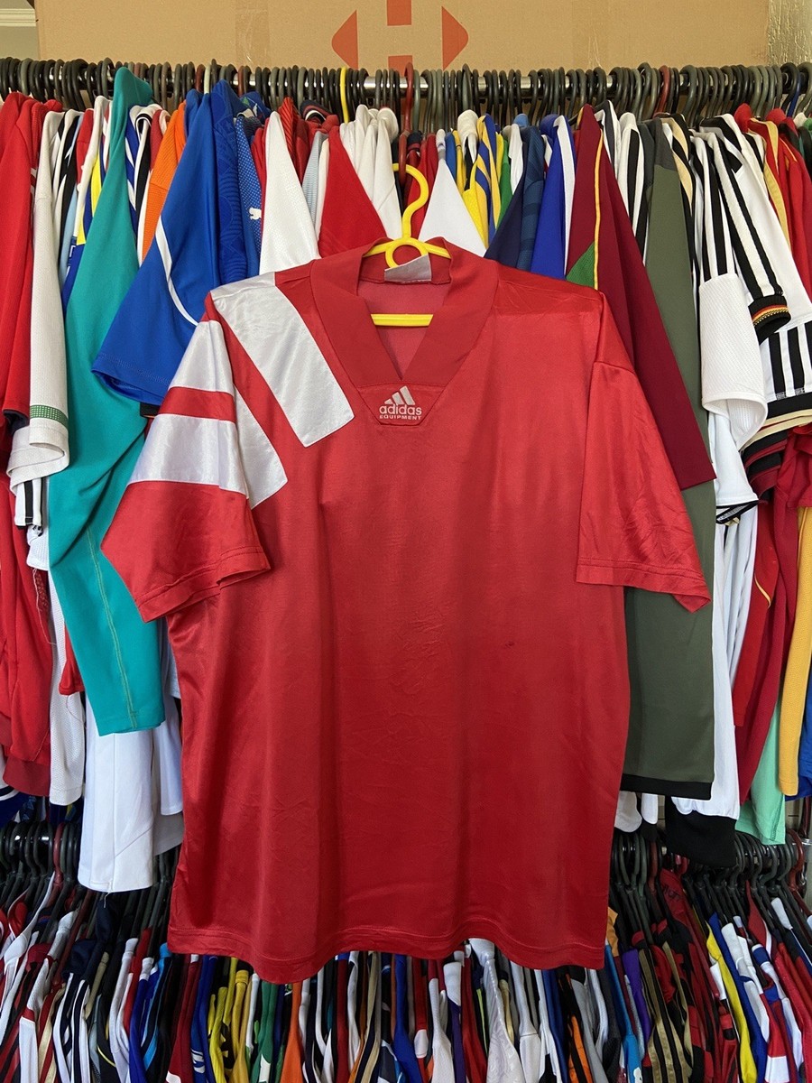  アディダス サッカーシャツ レッド L デッドストック y2k ADIDAS EQUIPMENT 1992 1994 TEMPLATE SHIRT JERSEY sz L MEN RED