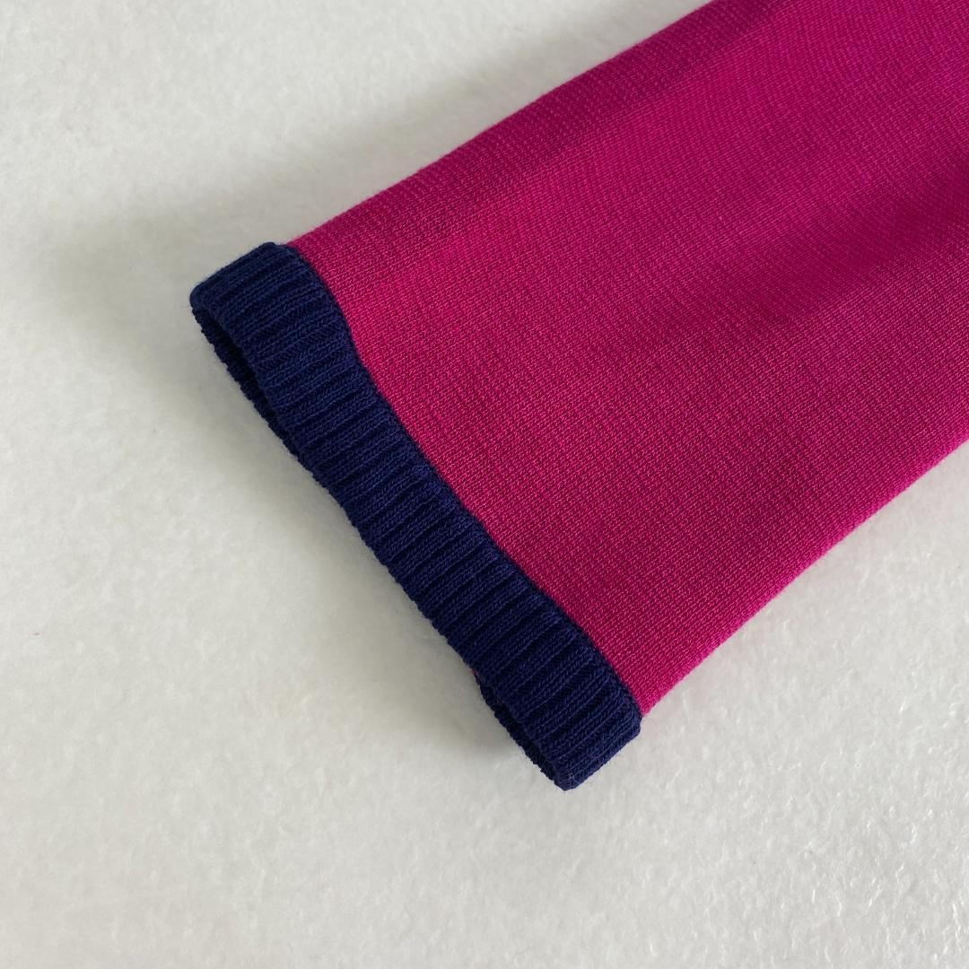 Vintage Yves Saint Laurent magenta knit jacket with gold buttons, size M thumbnail 6