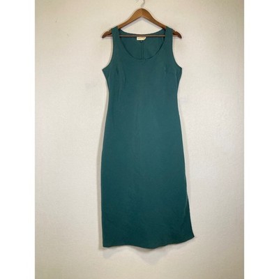 Minimalist Universal Thread Womens Medium Green Sleeveless Side Slit Midi Dress