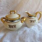 Antique Sugar & Creamer Painted by J M Studdard Early 1900s T&V Limoges France