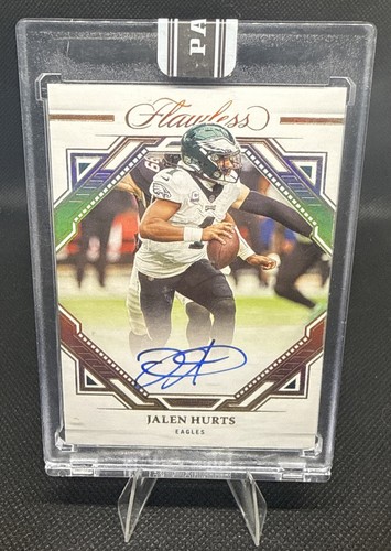 Jalen Hurts 2022 Panini Flawless 1/1 Black Box Frame Auto Sterling Gold Eagles