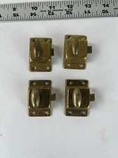Lot 4 Vtg Brass Cabinet Drawer Lock Dresser Latch Hardware Cupboard 1 7/8 "