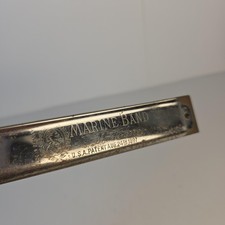 Vintage Hohner Marine Band Diatonic Harmonica Key C Silver Square Hole Germany