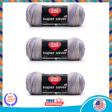 Red Heart Super Saver Yarn, 3 Pack, Mulberry Mix 3 Count