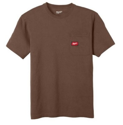 Men's M  Brown  GRIDIRON Short-Sleeve Pocket Work T-Shirt