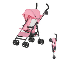 Lightweight Pink Umbrella Stroller - One-Hand Fold, Adjustable Canopy Safety H